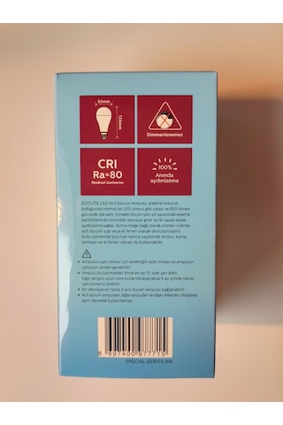 Ecolite Led Şarjlı Ampul A65 9w 3000k E27