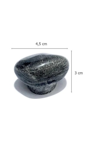 Porselen Taş Düğme Antrasit Gri Seramik Mobilya Kulpu Çekmece Dolap Kolu 4.5 Cm Antrasit