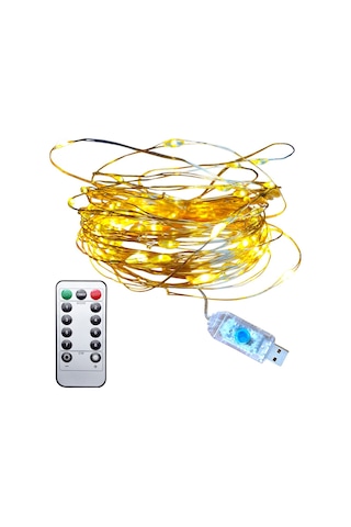 Upway 10 Metre Günışığı Kumandalı 100 Led Işık - Usb Dekoratif Aydınlatma