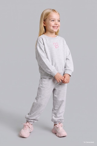 Defacto %100 Pamuk Baskılı Sweatshirt Üst Lastikli Paça Alt 2li Takım Kız Bebek I4475a526augr28 Gri-gr28