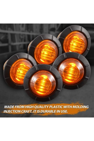 3/4" Yuvarlak Led Ön Arka Yan İşaret Işıkları Su Geçirmez Kurşun Geçirmez İşaret Işıkları 12v Araba Kamyon İçin Kehribar Kırmızı