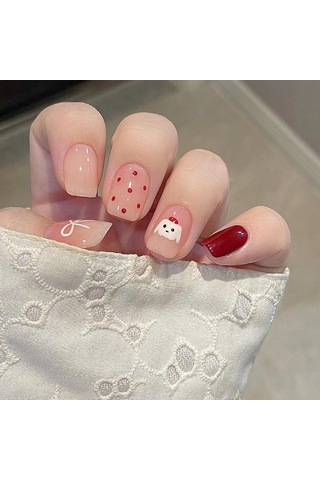 Takma Tırnaklar Pembe Takma Tırnaklar Rozet Tırnak Sanatı Çıkarılabilir Tırnaklar Fransız Yama Takma Tırnaklar