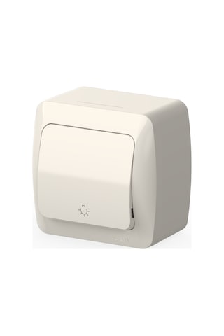 Elbi Eva Beyaz Nemliyer Light Anahtarı Ip54