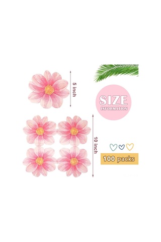 Folinda 100 Adet Pembe Gül Şekilli Tek Kullandım Kokteyl Peçetesi - Düğün, Doğum Günü, Parti Dekorasyonu Servis Malzemesi Pembe