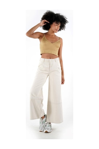 Alexander Gardi Alexandergardı Askılı V Yaka Crop Top Büstiyer B24-0079 01 Sütlü Kahverengi