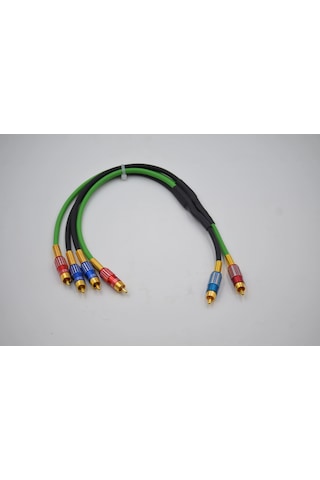 Bakır Amfi Rca Kablosu 50cm - 2 Giriş 4 Çıkış Anfi Rca Kablosu - 50cm - El Yapımı Tam Bakır - 50 Cm