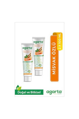 Agarta Doğal Misvak Özlü Diş Macunu 2 x 100 ML