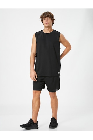 Koton Taytlı Şort Spor Beli Bağcıklı Cep Detaylı Siyah 4wam40026nk 4WAM40026NK999 Siyah