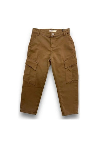 Jack Lions Erkek Çocuk Bel Lastikli Cepli Kargo Pantolon-14603 Kahverengi