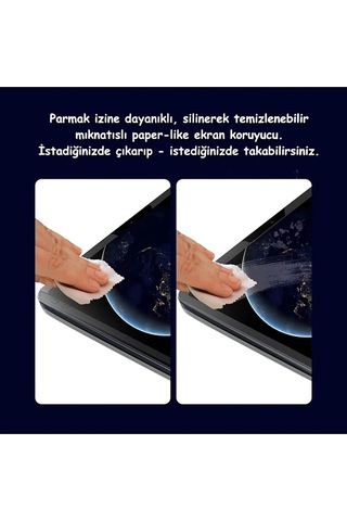 Apple Uyumlu iPad 7. 8. 9. Nesil 2020 /2021 10.2 Magnetic Mıknatıslı Paperlike Kağıt Hissiyatlı