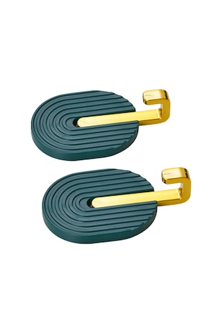 Geeroyoo Yeşil Yeşimli 2 Adet Abs Materyal Süper Yapışkan Duvar Kanca - Banyo, Mutfak, Kapı Arkasında Kullanıma Uygun, Havlu, Çanta, Giyecek Asma İçin Delme Yok Kurulum Koyu Yeşil