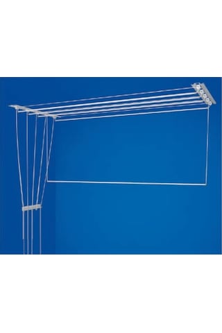 Asansörlü Çamaşır Askısı Tavan Tipi 6 Çubuk 160 CM Beyaz