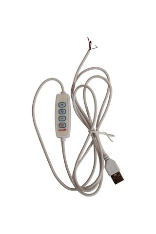 Çift Renk 100 Cm Dimmer'li Usb Erkek Kablo 2 Amper On/off Switch'li Ucu Açık Dim Edilebilir Usb Kablo