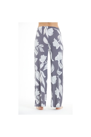 Lılac Kadın %100 Viskon Çiçek Desenli Pijama Altı Pantolon Gri Gri