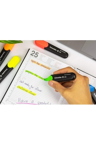 Schneider Neon Canlı Renk Fosforlu Kalem 6'lı Set Çok Renkli