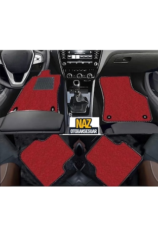 Toyota Corolla 2000-2007 Sedan Kırmızı Halı Siyah Kenar Petek Topuk