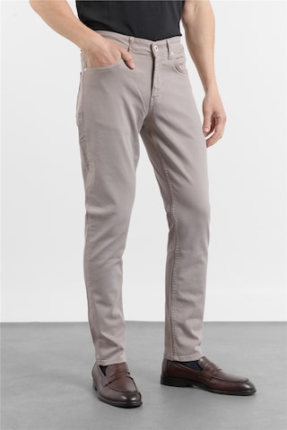 İmza Açık Bej 5 Cep Düz Paça Gabardin Slim Fit Pamuklu Pantolon 1003260318