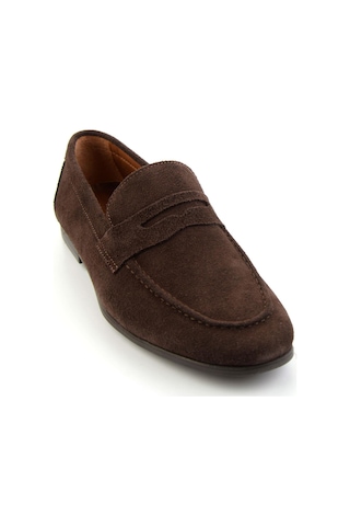 Kahve Hakiki Deri Erkek Loafer Ayakkabı E01594456402 Kahve