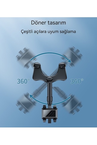 Eastmeeetwest--araba Cep Telefonu Standı Araba Dikiz Aynası Standı Ar Navigasyon Araba Çok Fonksiyonlu 360 Derece Siyah