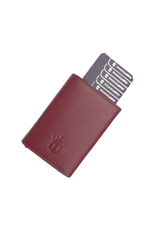 Ancora Leather Hakiki Deri Erkek Cüzdanı Mekanizmalı Bordo 2704 Bordo