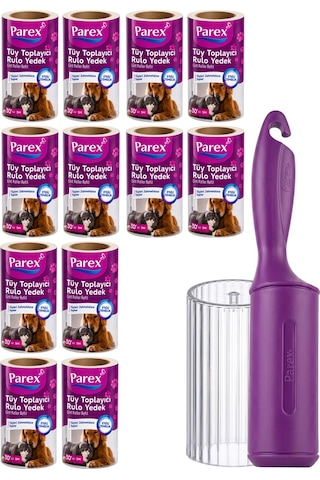 Premium Tüy Toplayıcı 12'li Yedek Rulo Ve Aparat + Şeffaf Kapak Paketi
