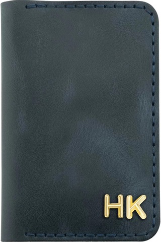 Twingold İsme Özel Dikey Mini Cüzdan - %100 Rainbow Deri - A010005 - Lacivert Lacivert