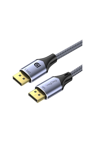 Veggieg Displayport 16k 60hz 8k 240hz 4k 240hz 80 Gbps Hdr Arc Örgülü Dp 2.1 Kablo 1.5 Metre