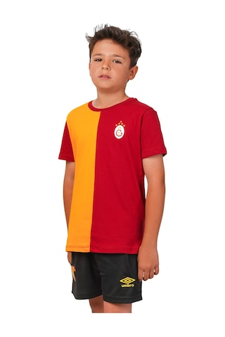 Gsstore Galatasaray 5 Yıldız Parçalı Çocuk T-shırt Sarı - Kırmızı