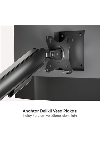 17–32'' Tek Kollu Monitör Kolu – Tam Hareketli VESA Uyumlu Monitör Tutucu – Monitör Standı