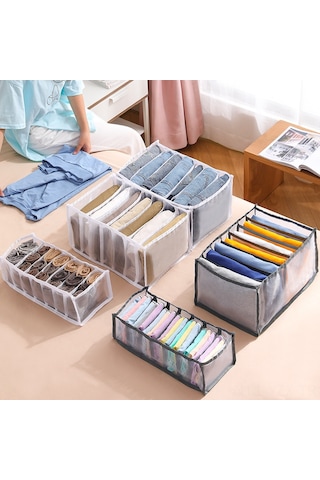 Yaozixa Ev Çekmecesi Giyim Bölücü Kutusu - Jean, Çorap, Alt Çamaşırı İçin Küçük Boy 32x12x12 Gri - Ev Ve Gardırop Düzen Aracı