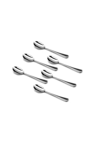 Fosenze 6 Adet Mini Paslanmaz Çelik Kaşıklık 4.7 İnç Gıda Grade Türk Kahvesi, Tatlı Kaşığı Ayna Parlaklığı Polisajlı Gümüş