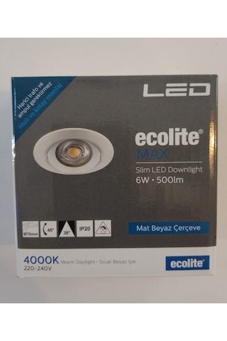 Ecolite Max 6w 4000k Led Gömme Spot Ilık Beyaz Işık