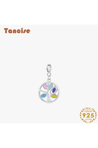 Tancise 925 Ayar Gümüş Klasik Moda Kişilik Kadın Kolye Moda Hediye Çok Renkli