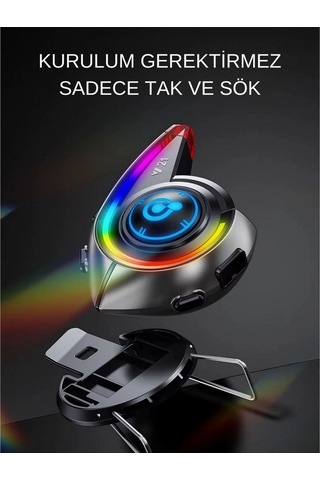 Y21 Rgb Işık Efektli Intercom Bluetooth Motosiklet Kask Kulaklığı Intercom Kulaklık 18515557