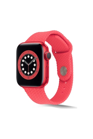Ekılıf - Apple Uyumlu Watch 44mm - Kordon Silikon Kordon Krd-37 - Pembe