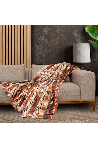 SoftMicro Etnik Desenli Boho Toprak Koltuk Örtüsü Kanepe Örtüsü 180 x 220 CM