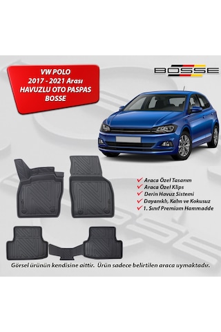 VW Polo Paspas Araca Özel 2018 - 2021 BOSSE 3D Havuzlu Oto Paspas