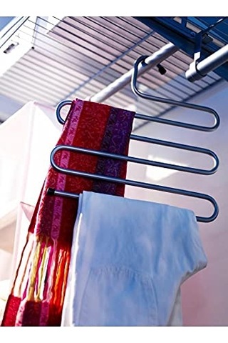 Katlı Metal Pantolon Eşarp Askısı Çok Renkli