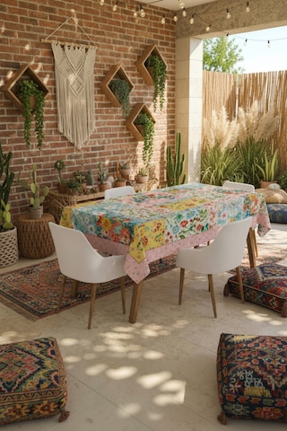 Vivanni Home Yıkanabilir Dikdörtgen Masa Örtüsü Günlük Kullanıma Uygun Pratik Ve Uzun Ömürlü Çiçekli Parçalı