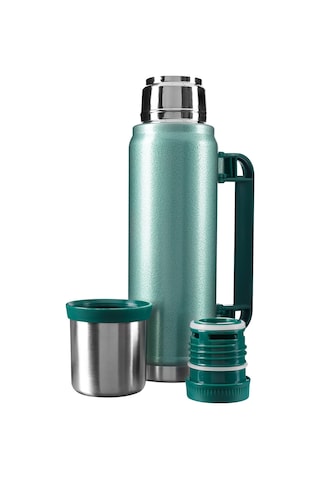 S-link Sl-tm13 Yeşil Kumlama Boya 750ml Iç 304 Dış 201 Sert Plastik Kulp Ve Portatif Paslanmaz Çelik Termos Kupa Yeşil