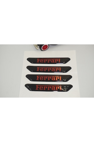 Ferrari Logo Kapı Kenarı Koruma Metalize Damla Desen 3M Band