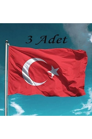 Türk Bayrağı 3 Adet Raşel Türk Bayrağı 70x105