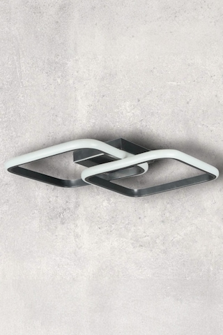 Kira Gri Renk Salon - Mutfak - Hol Beyaz Led 2 Li Avize Gri