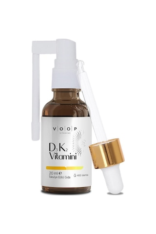 Voop D3K2 Vitamini. D3 Vitamini. D Vitamini Sprey Ve Damla 20 Ml