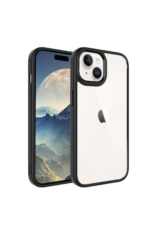 Apple Uyumlu iPhone 15 Kılıf Pastel Reknli Arkası Şeffaf Kapak Derin Mor