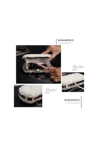 Wondernest Kadın Moda Ziyafet Parti Parfüm İnci Çanta Tek Omuz Crossbody Çanta Altın