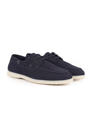 Libero Erkek Günlük Ayakkabı Hakiki Nubuk Deri Pratik Slip-on Düz Esnek Kauçuk Taban Loafer Sneaker L6037 Lacivert