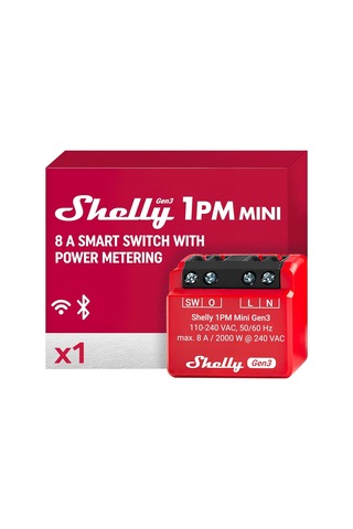 1pm Mini Gen3 Wlan Akıllı Röle Şalteri 1 Kanal 8a Akım Ölçümü Sıva Altı Işık Şalteri Alexa Ve G 0