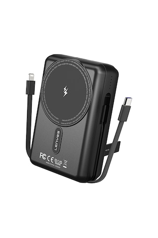 Lenyes Px274d Pd 22.5w Standlı M-safe Şarj Özellikli Wireless Powerbank 15w 20000mah Siyah Siyah