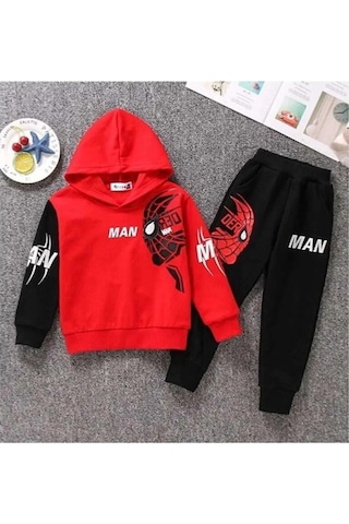 Baskılı Çoçuk Eşofman Takımı Kırmızı1 Kırmızı